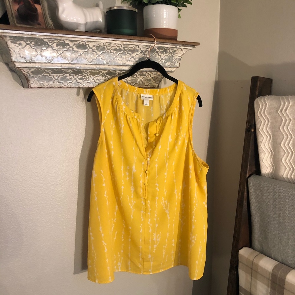 Yellow Ava & Viv Plus Size Tank
